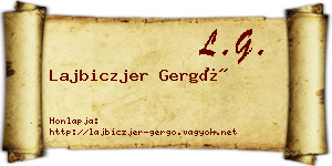 Lajbiczjer Gergő névjegykártya